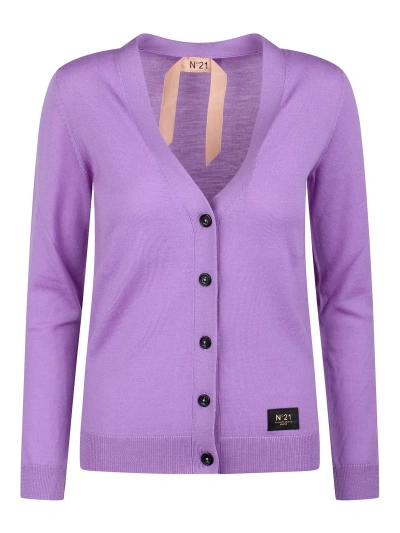 N°21 V-neck Cardigan In Purple