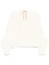 N°21 White Pleated Ruffle Sleeve Blouse In White
