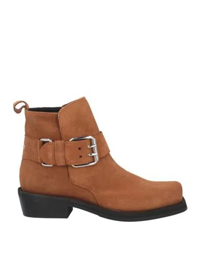 N°21 Woman Ankle Boots Camel Size 8 Leather In Beige