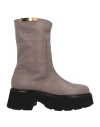N°21 Logo-plaque Leather Boots In Grey