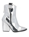 N°21 WOMAN ANKLE BOOTS SILVER SIZE 8 TEXTILE FIBERS