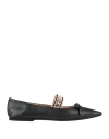 N°21 Woman Ballet Flats Black Size 10 Leather