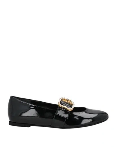N°21 Woman Ballet Flats Black Size 8 Leather
