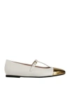 N°21 Woman Ballet Flats Cream Size 8 Leather In White