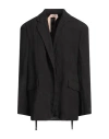 N°21 Woman Blazer Black Size 4 Linen, Polyamide In Black