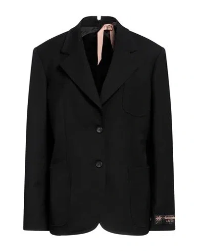 N°21 Woman Blazer Black Size 8 Polyester, Wool, Elastane