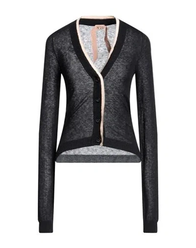 N°21 Woman Cardigan Black Size 10 Polyamide, Alpaca Wool, Wool, Elastane