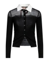 N°21 WOMAN CARDIGAN BLACK SIZE 8 WOOL, SILK, CASHMERE, ACETATE, VISCOSE