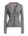 N°21 Woman Cardigan Grey Size 8 Cotton In Grey