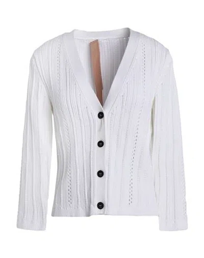N°21 Woman Cardigan White Size 10 Viscose, Polyester