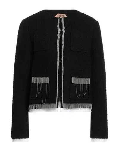 N°21 Woman Jacket Black Size 8 Acrylic, Wool, Polyester, Cotton, Brass