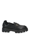 N°21 Logo-plaque Leather Loafers In Black