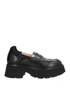 N°21 Logo-plaque Leather Loafers In Black