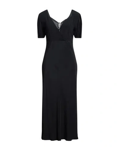 N°21 Woman Maxi Dress Black Size 14 Acetate, Silk