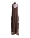 N°21 Woman Maxi Dress Brown Size 6 Silk