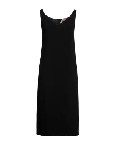 N°21 WOMAN MIDI DRESS BLACK SIZE 10 ACETATE, VISCOSE