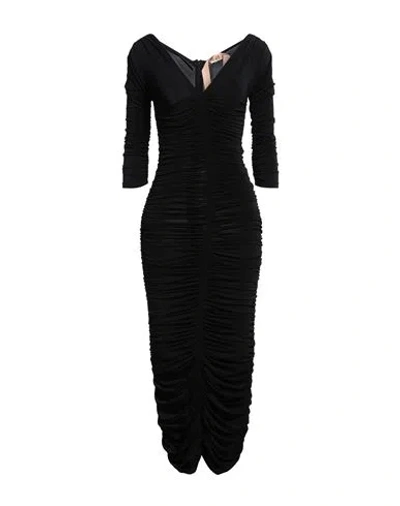N°21 Woman Midi Dress Black Size 6 Viscose, Polyester, Elastane