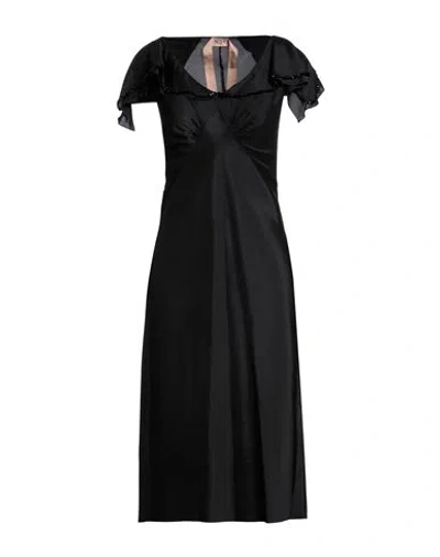 N°21 Woman Midi Dress Black Size 6 Viscose, Polyester, Glass