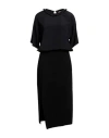 N°21 WOMAN MIDI DRESS BLACK SIZE 6 ACETATE, VISCOSE, SILK