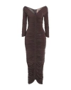 N°21 WOMAN MIDI DRESS BROWN SIZE 4 VISCOSE, POLYESTER, ELASTANE