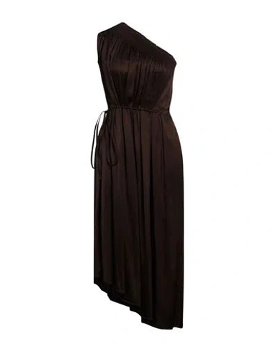 N°21 Woman Midi Dress Dark Brown Size 2 Viscose