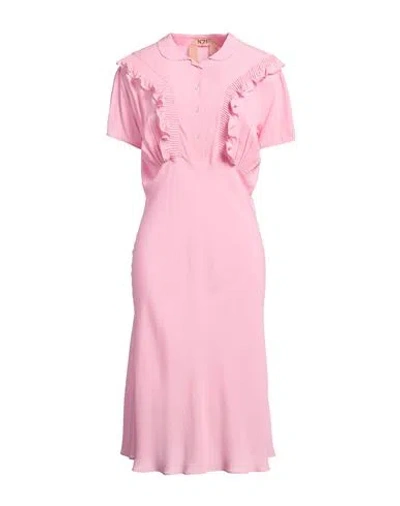 N°21 Woman Midi Dress Pink Size 4 Acetate, Silk