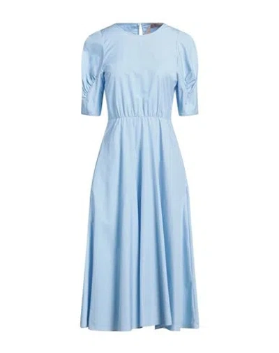 N°21 Woman Midi Dress Sky Blue Size 4 Cotton