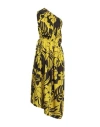 N°21 Floral-print One-shoulder Midi Dress In Yellow