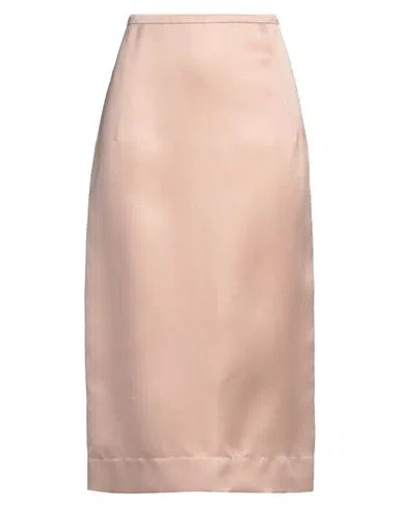 N°21 Woman Midi Skirt Blush Size 8 Silk In Pink