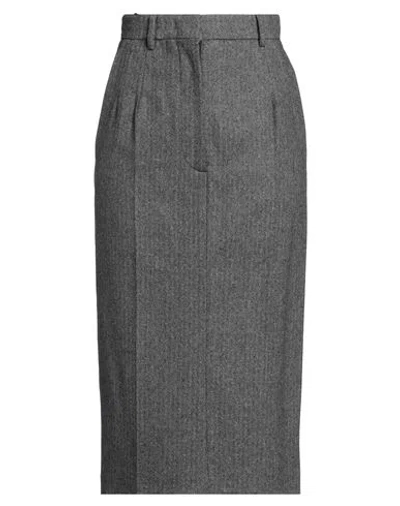 N°21 Woman Midi Skirt Grey Size 6 Wool, Lyocell, Polyamide