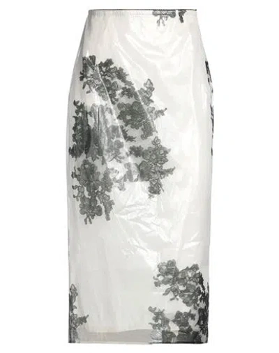 N°21 Woman Midi Skirt White Size 6 Polyamide, Silk