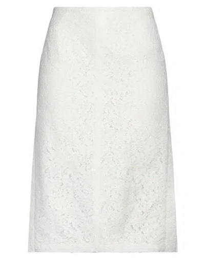 N°21 Woman Midi Skirt White Size 8 Cotton, Polyamide