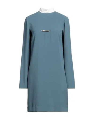N°21 Woman Mini Dress Deep Jade Size 8 Polyester, Acetate, Silk In Gray