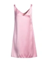 N°21 Ruched-straps V-neck Satin Dress In Pink