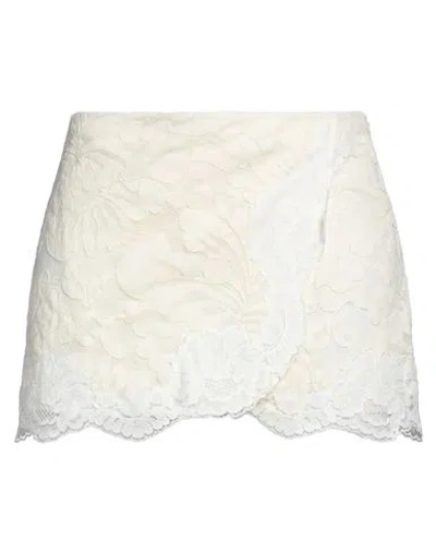N°21 Woman Mini Skirt Ivory Size 10 Cotton, Polyamide, Elastane In White