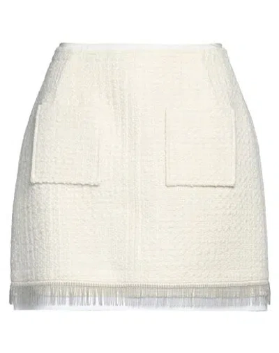 N°21 Woman Mini Skirt Ivory Size 8 Acrylic, Wool, Polyester, Cotton, Brass In White