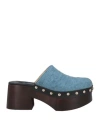 N°21 Woman Mules & Clogs Blue Size 8 Textile Fibers In Blue