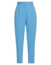 N°21 Woman Pants Azure Size 6 Viscose, Acetate, Silk In Blue