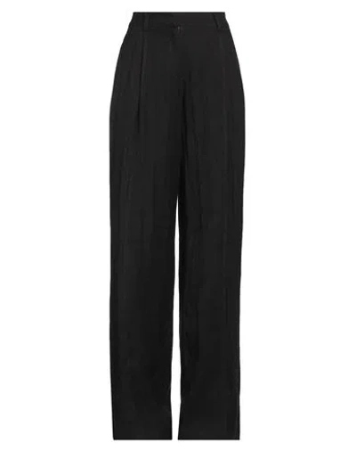 N°21 WOMAN PANTS BLACK SIZE 4 LINEN, POLYAMIDE