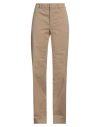 N°21 Woman Pants Khaki Size 8 Cotton, Elastane In Beige
