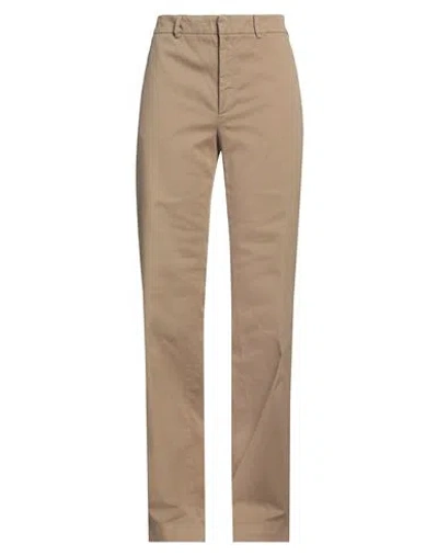 N°21 Woman Pants Khaki Size 8 Cotton, Elastane In Beige