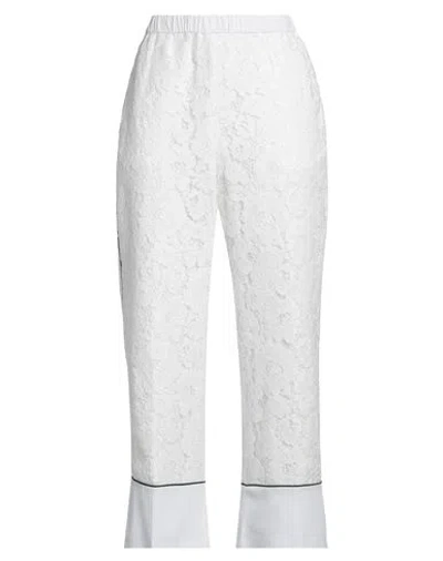 N°21 Woman Pants White Size 10 Cotton, Polyamide, Viscose