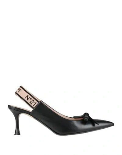 N°21 Woman Pumps Black Size 8 Leather