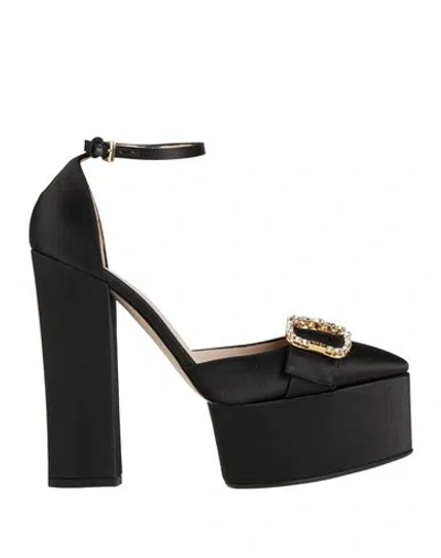 N°21 Woman Pumps Black Size 8 Textile Fibers