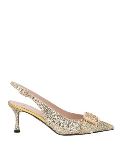 N°21 Woman Pumps Gold Size 8 Textile Fibers