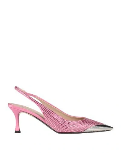 N°21 Embellished Slingback Pumps In Shocking Pink