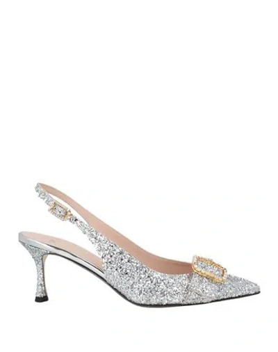 N°21 Woman Pumps Silver Size 8 Textile Fibers