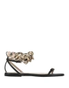 N°21 Woman Sandals Black Size 8 Soft Leather In Black
