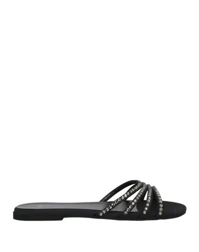 N°21 Woman Sandals Black Size 8 Textile Fibers