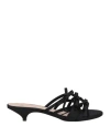 N°21 Woman Sandals Black Size 8 Textile Fibers In Black